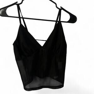 Black mesh tank top